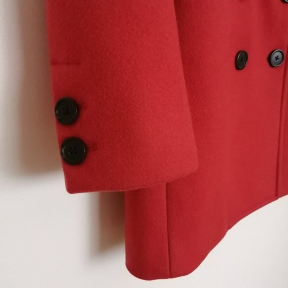 J. Crew Burnt Orange Red Wool Trench Coat - Picture 6 of 16